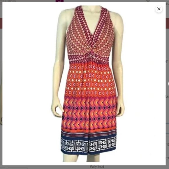 Laundry by Shelli Segal Colorful Halter Tank Dress Size 10 - Picture 1 of 5